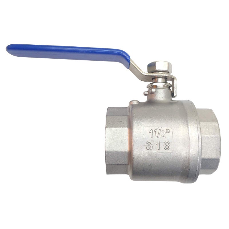 LOZOME 1-1/2" Female Ball Valve NPT Thread 316 Stainless Steel Full Port Ball Valve WOG1000 US Stock - Image 2